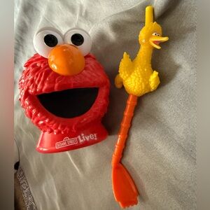 Sesame Street Live! Elmo and Big Bird Cup and Straw/Spoon set